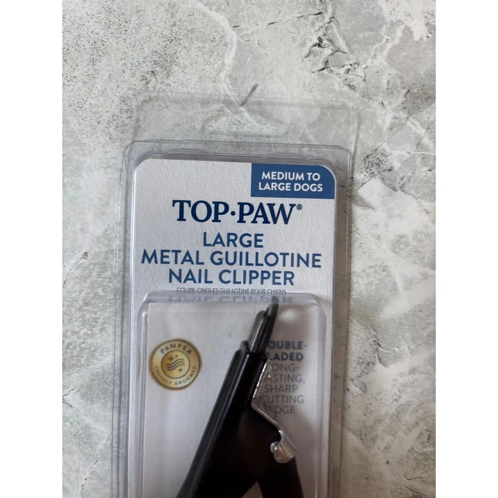 Top Paw Large Metal Guillotine Dog Nail Clipper Medium Large Dogs Black